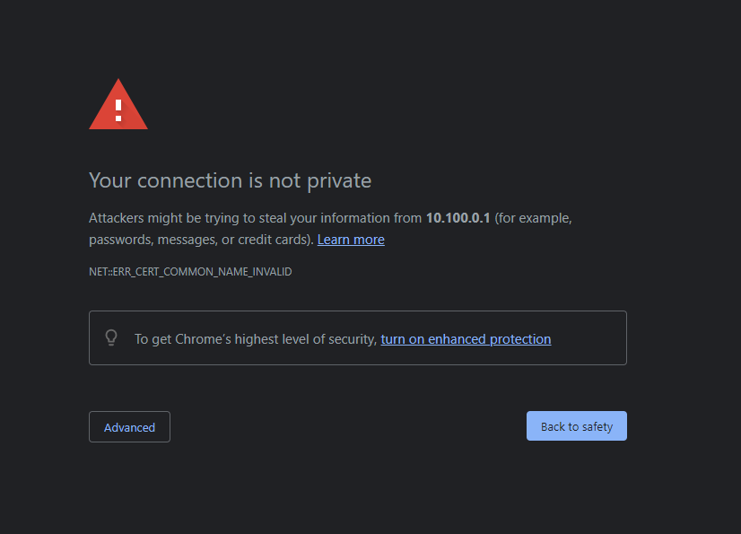 SSL Error Screenshot